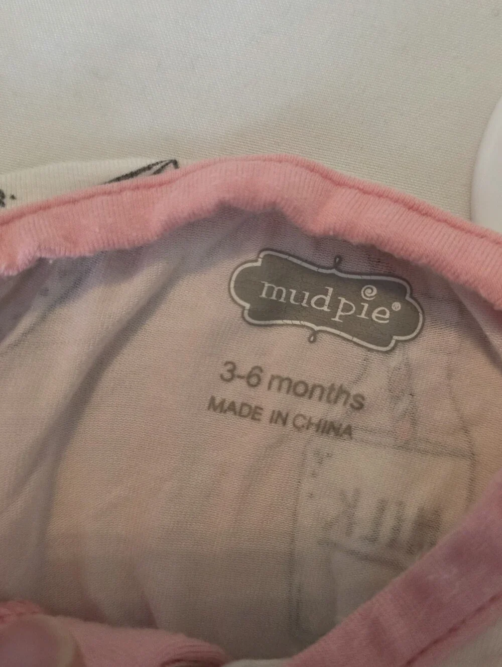 Mud Pie Milk Baby Girl Pajamas 3-6m
